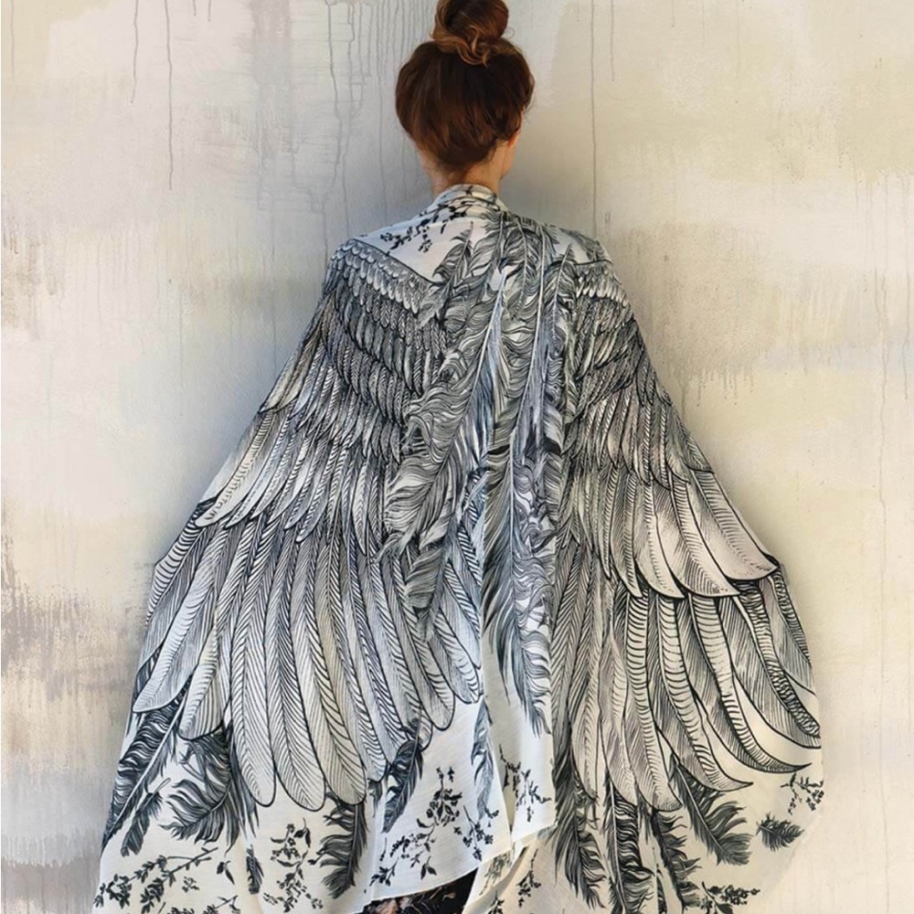 WHITE ANGEL WINGS SHAWL/SCARF
